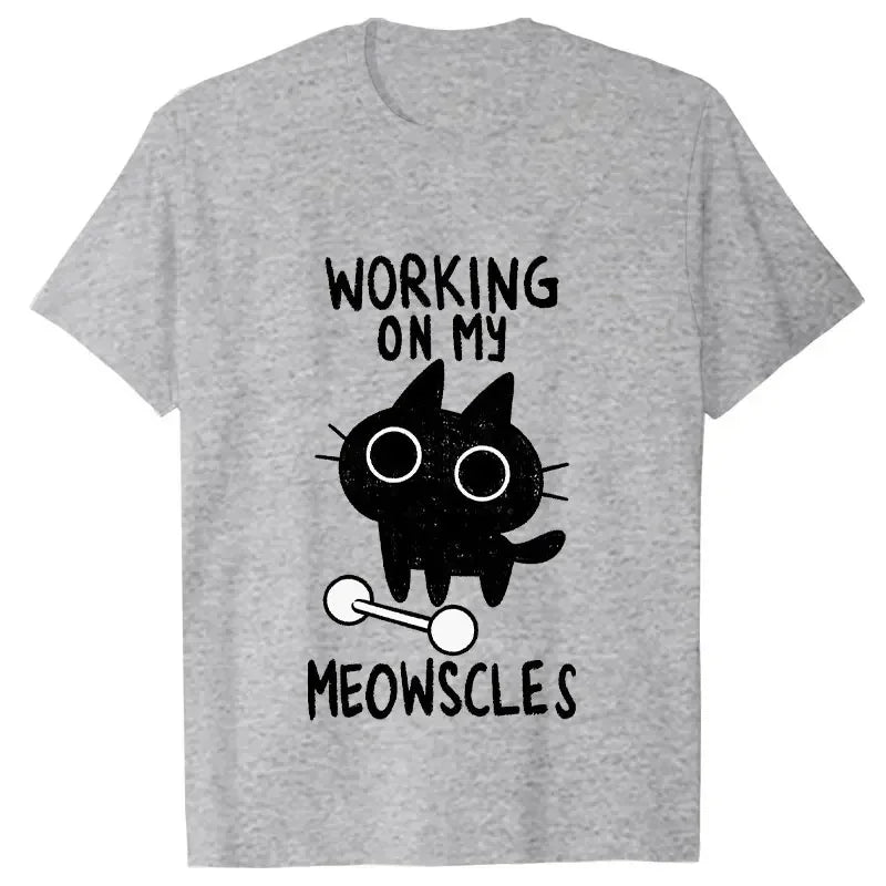 Fitness Cat Print T-Shirt - additional view 12