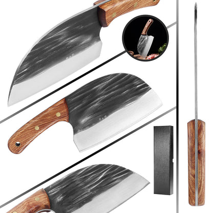 Hand Forged Full Tang Meat Cleaver Chef Knife Stainless Steel