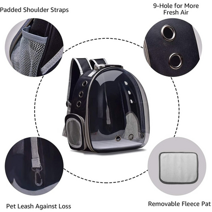 Expandable Pet Carrier Backpack with Clear Window for Cats & Dogs