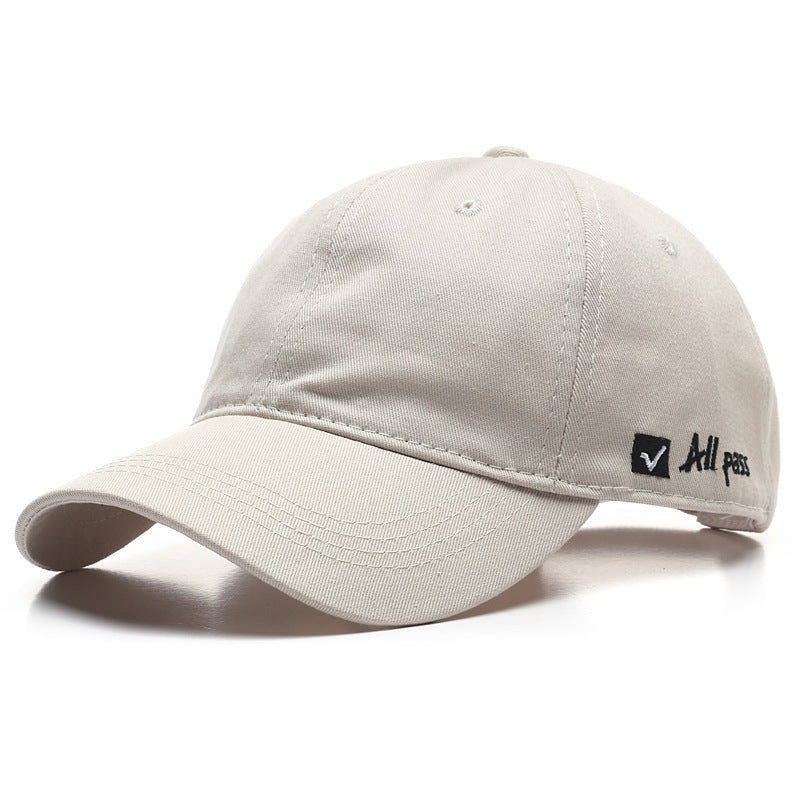 Soft Cotton Baseball Cap with Side Letter Embroidery Adjustable