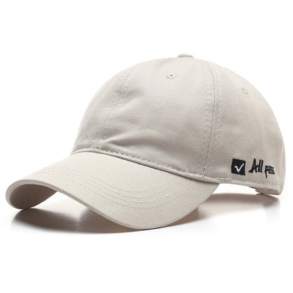 Soft Cotton Baseball Cap with Side Letter Embroidery Adjustable