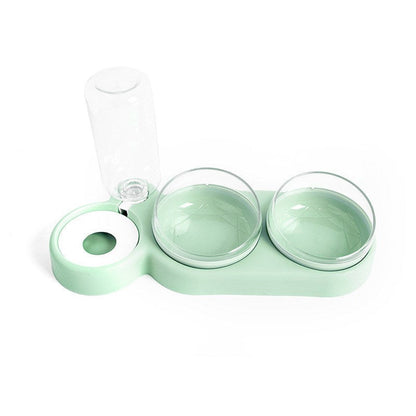 3-in-1 Pet Food & Water Bowl with Tilted Rotating Design