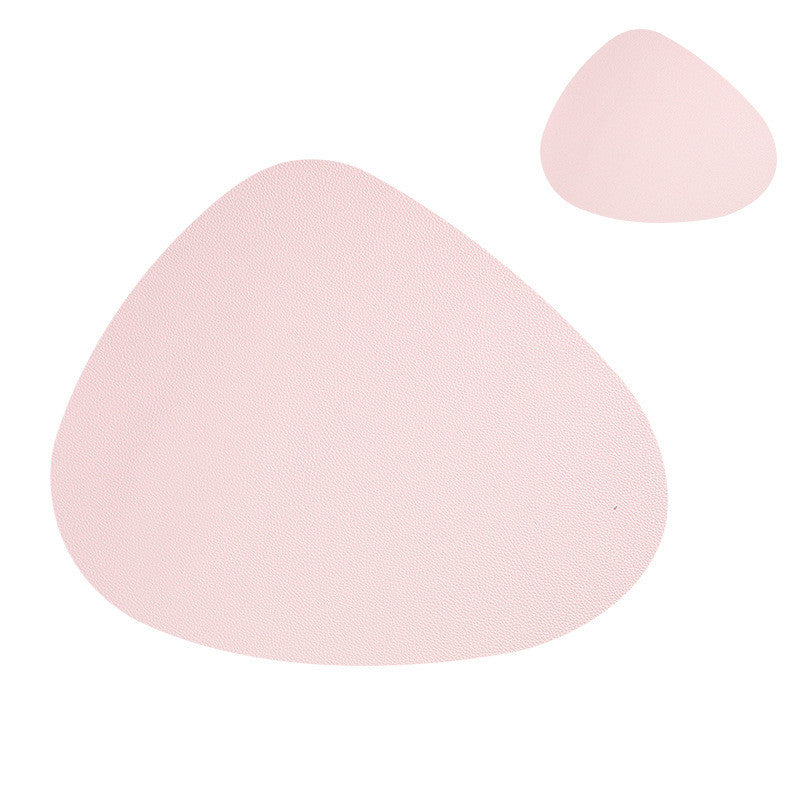 Oval PU Leather Placemat & Coaster Set Waterproof Table Mat