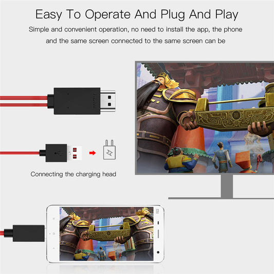 3-in-1 USB-C to HDMI Adapter Cable with Charging Port 2M
