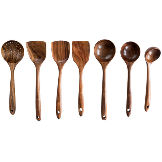 Premium 7-Piece Wooden Kitchen Utensil Cooking Tool Set