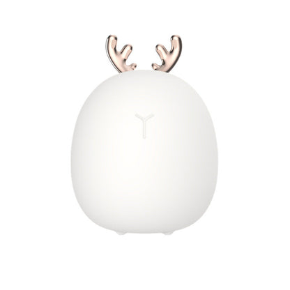 Cartoon Deer LED Night Light USB Rechargeable Silicone Bedside Lamp