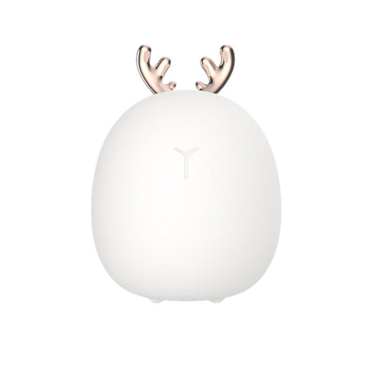 Cartoon Deer LED Night Light USB Rechargeable Silicone Bedside Lamp