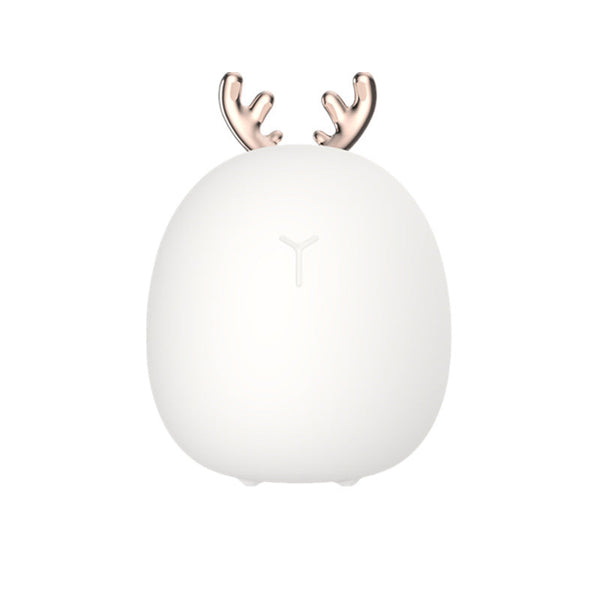 Cartoon Deer LED Night Light USB Rechargeable Silicone Bedside Lamp
