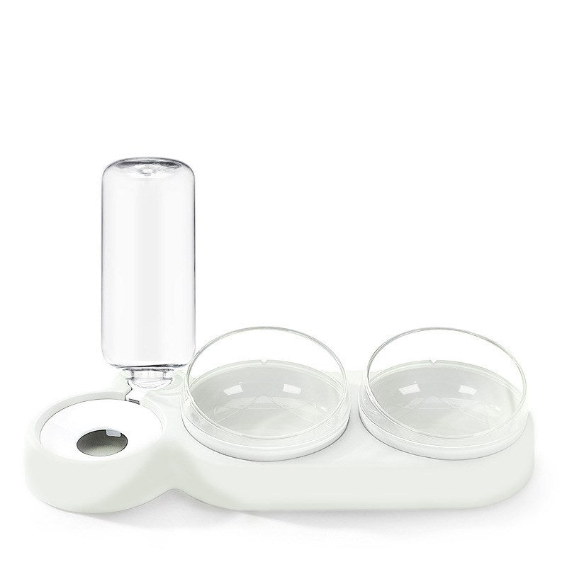 3-in-1 Pet Food & Water Bowl with Tilted Rotating Design