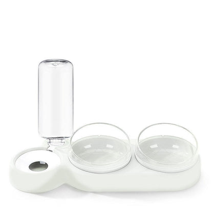 3-in-1 Pet Food & Water Bowl with Tilted Rotating Design