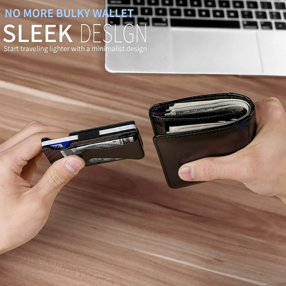RFID Blocking Slim Carbon Fiber Wallet with Money Clip