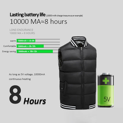 USB Electric Heated Vest with 3 Heat Levels for Outdoor Warmth