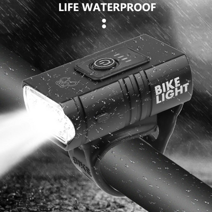 USB Rechargeable LED Bicycle Front Light Waterproof 6 Modes