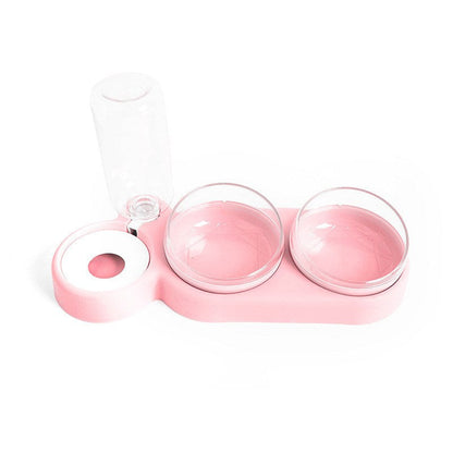 3-in-1 Pet Food & Water Bowl with Tilted Rotating Design