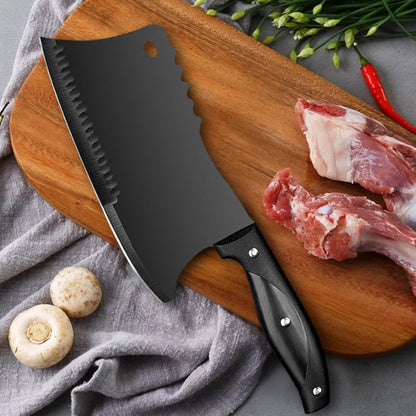 Stainless Steel Chef Knife Black Blade Meat & Vegetable Cleaver