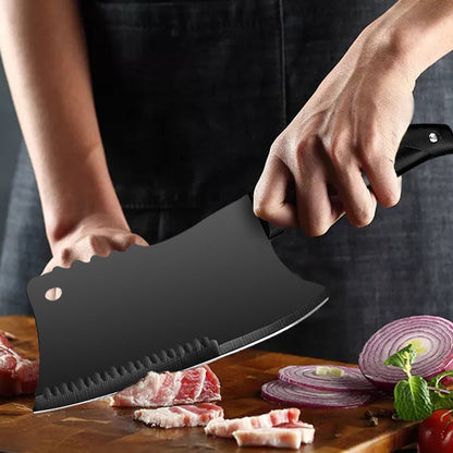 Stainless Steel Chef Knife Black Blade Meat & Vegetable Cleaver