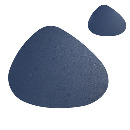 Oval PU Leather Placemat & Coaster Set Waterproof Table Mat