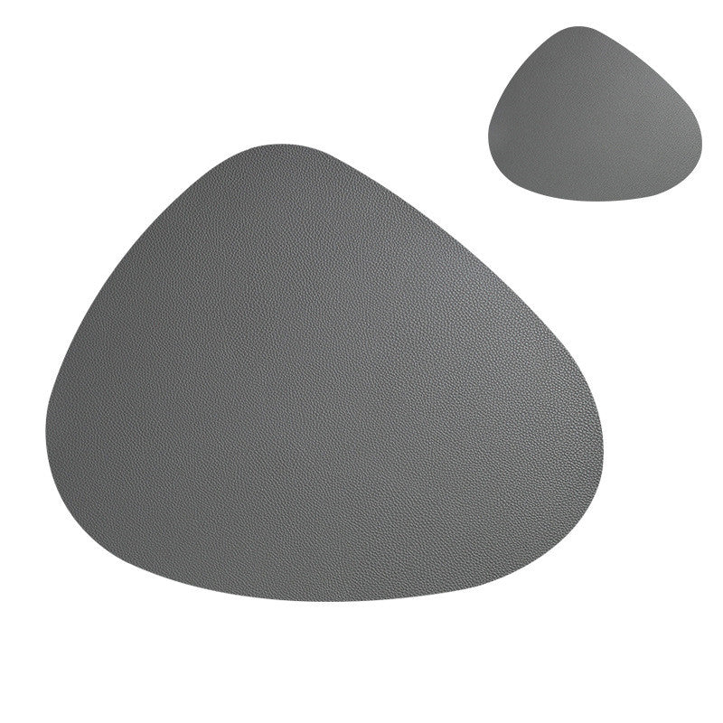 Oval PU Leather Placemat & Coaster Set Waterproof Table Mat