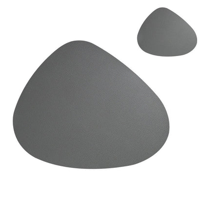 Oval PU Leather Placemat & Coaster Set Waterproof Table Mat