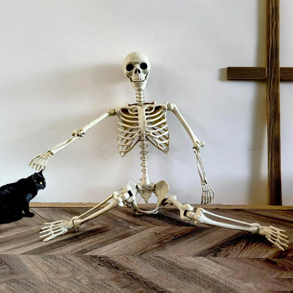 Life-Size Posable Human Skeleton Halloween Decor