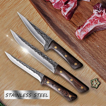 Hand Forged Chef Knife High Carbon Steel with Leather Sheath