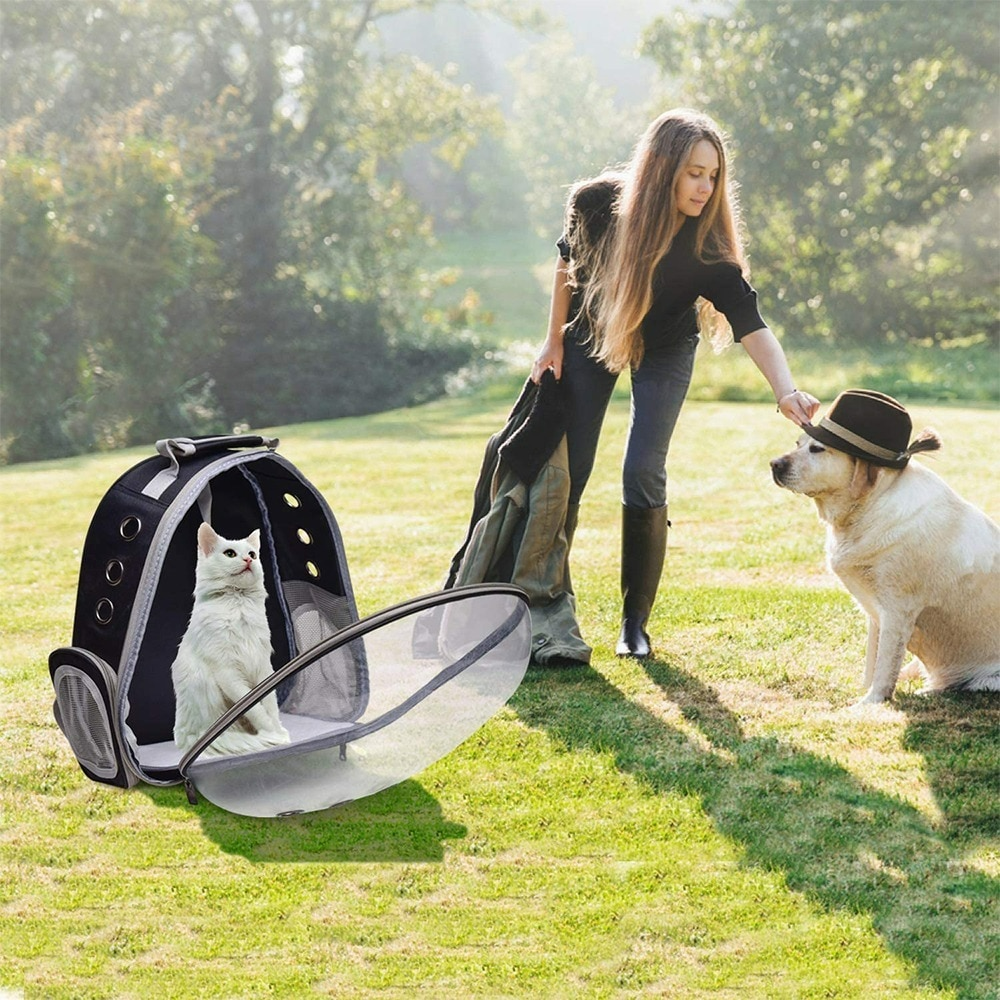 Expandable Pet Carrier Backpack with Clear Window for Cats & Dogs