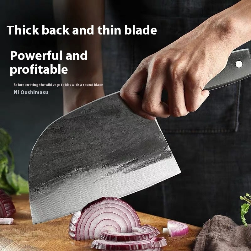 Hand-Forged Stainless Steel Chef Cleaver Slicing Kitchen Knife