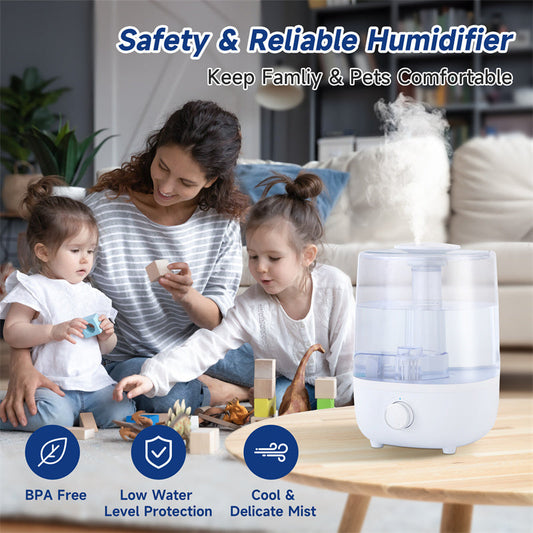 4L BPA-Free Humidifier with Low Water Protection for Home