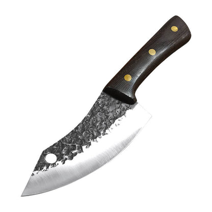 Hand Forged Chef Knife High Carbon Steel with Leather Sheath