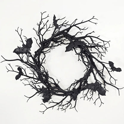 Halloween Bat Wreath with LED Lights