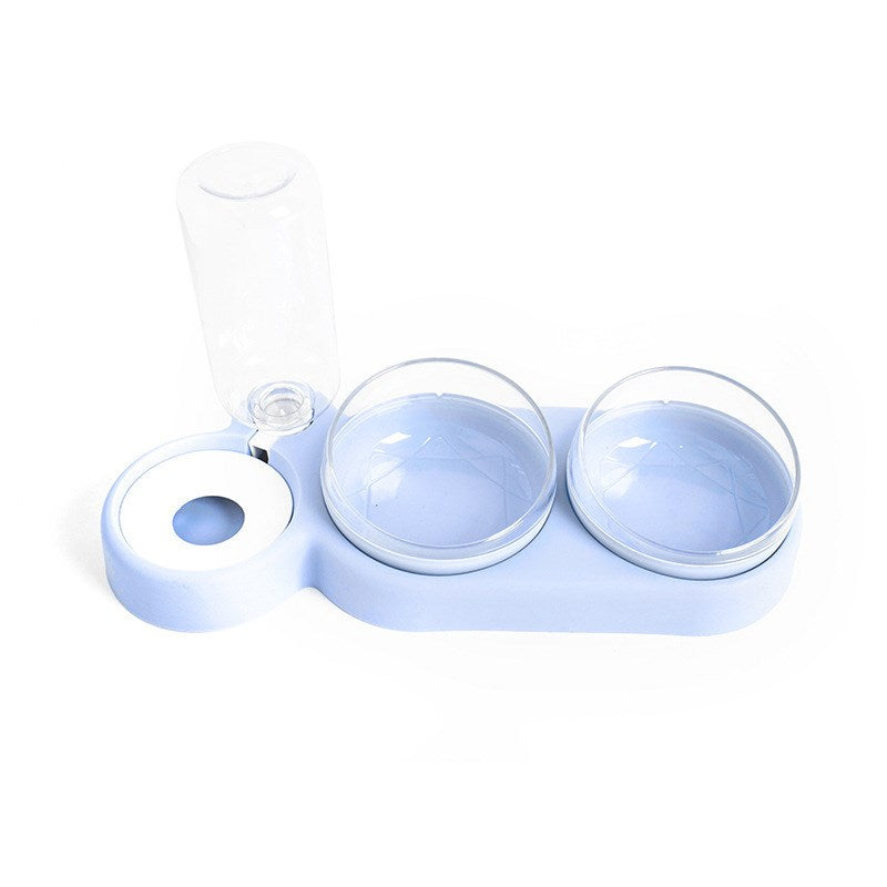 3-in-1 Pet Food & Water Bowl with Tilted Rotating Design