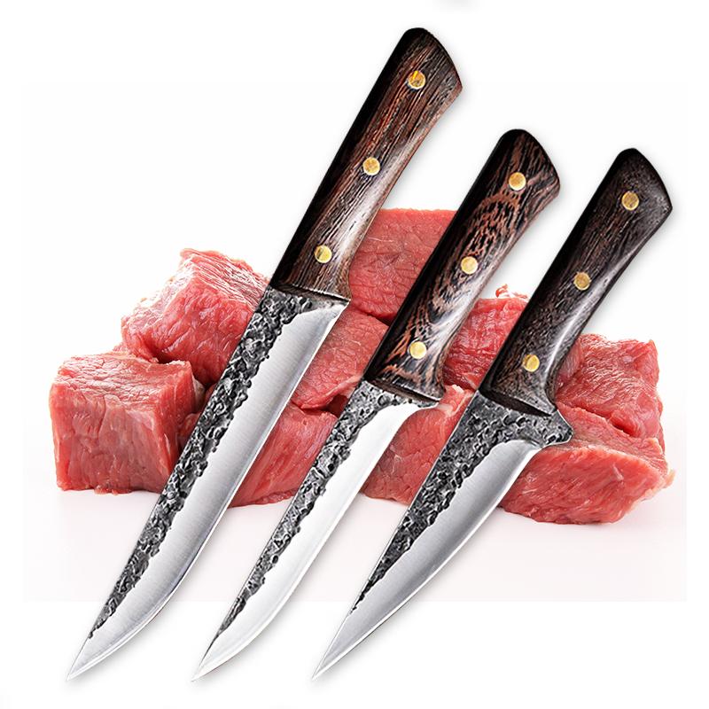 Hand Forged Chef Knife High Carbon Steel with Leather Sheath