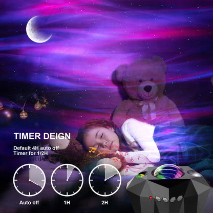USB Bluetooth Ocean Wave Star Projector Night Light with Remote