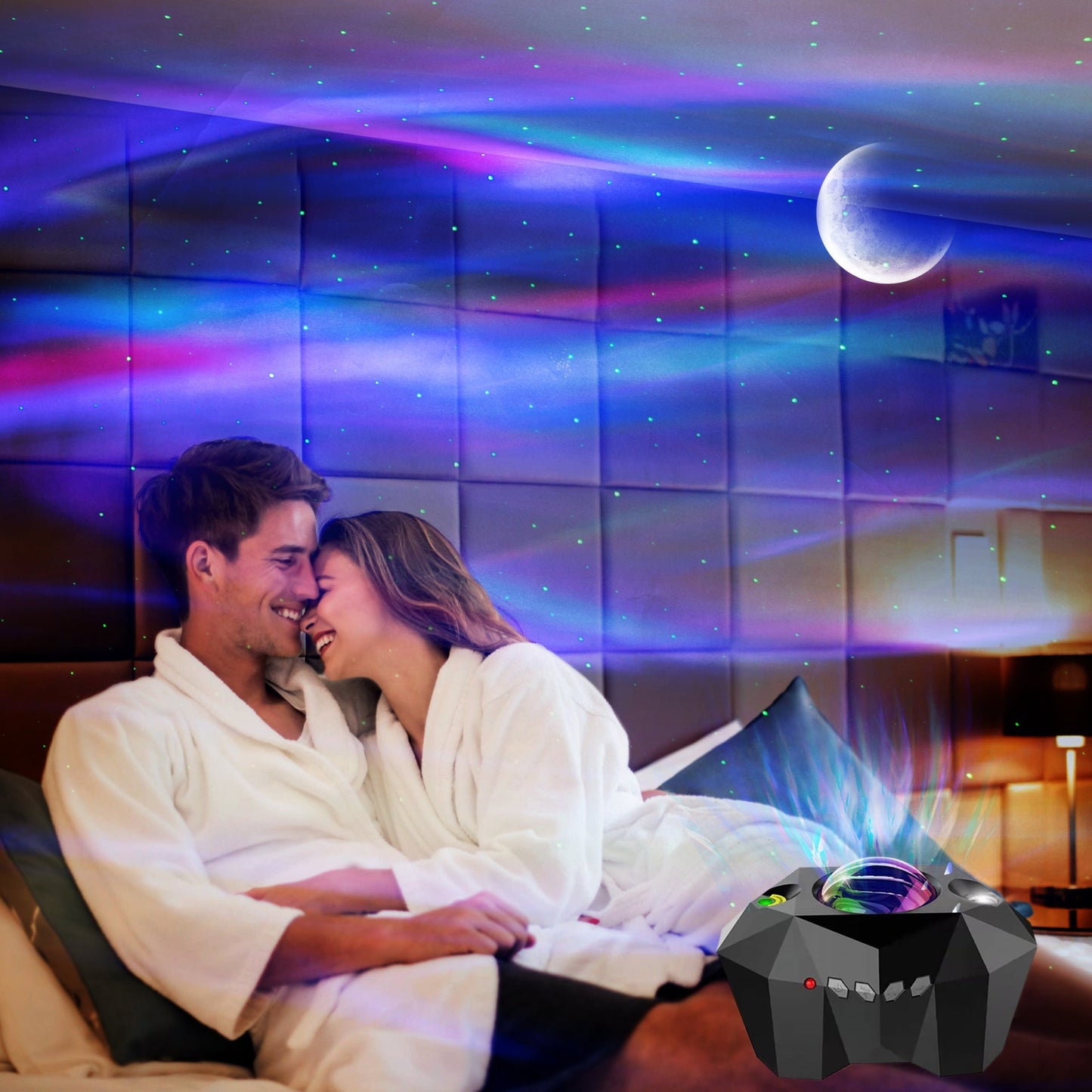 USB Bluetooth Ocean Wave Star Projector Night Light with Remote