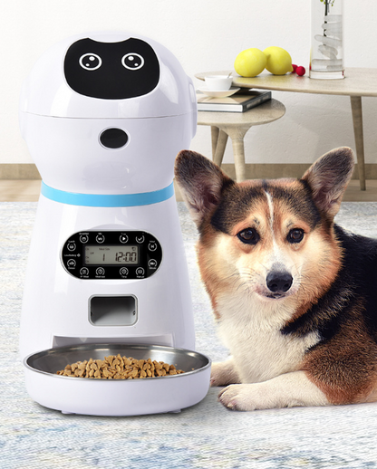 Automatic Pet Feeder with Voice Recorder & Programmable Meals