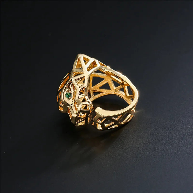 CZ Leopard Head Open Ring - additional view 11
