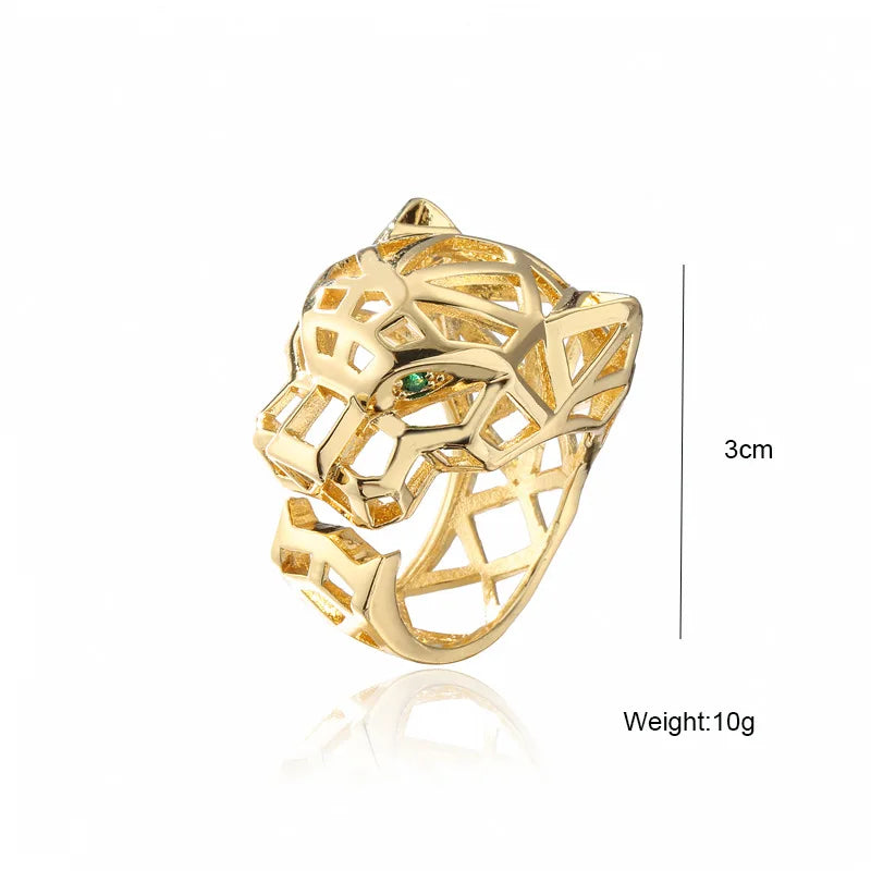 CZ Leopard Head Open Ring - additional view 9