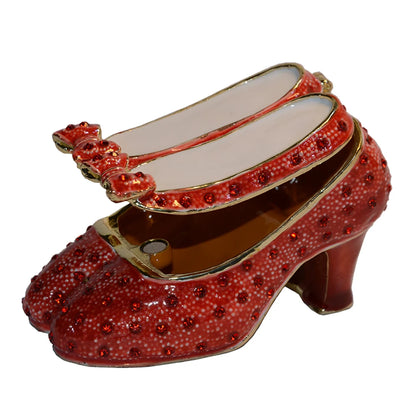 Bejewelled Slipper Trinket Box - close-up of details