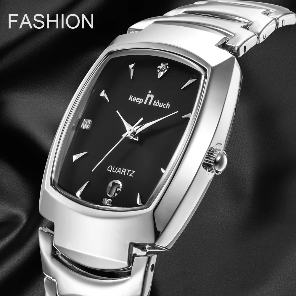 Men's Rectangle Quartz Dress Watch - close-up of details