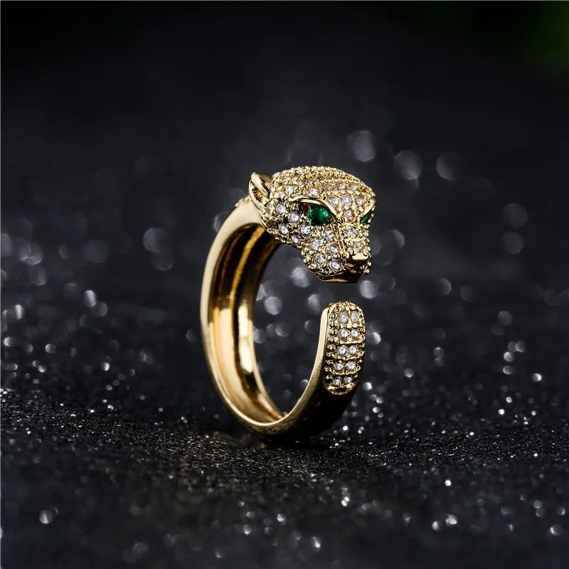 CZ Leopard Head Open Ring - main product view
