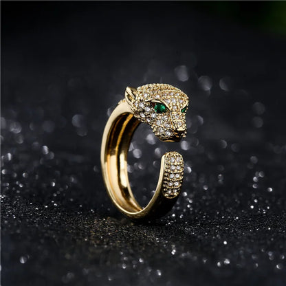 CZ Leopard Head Open Ring - main product view