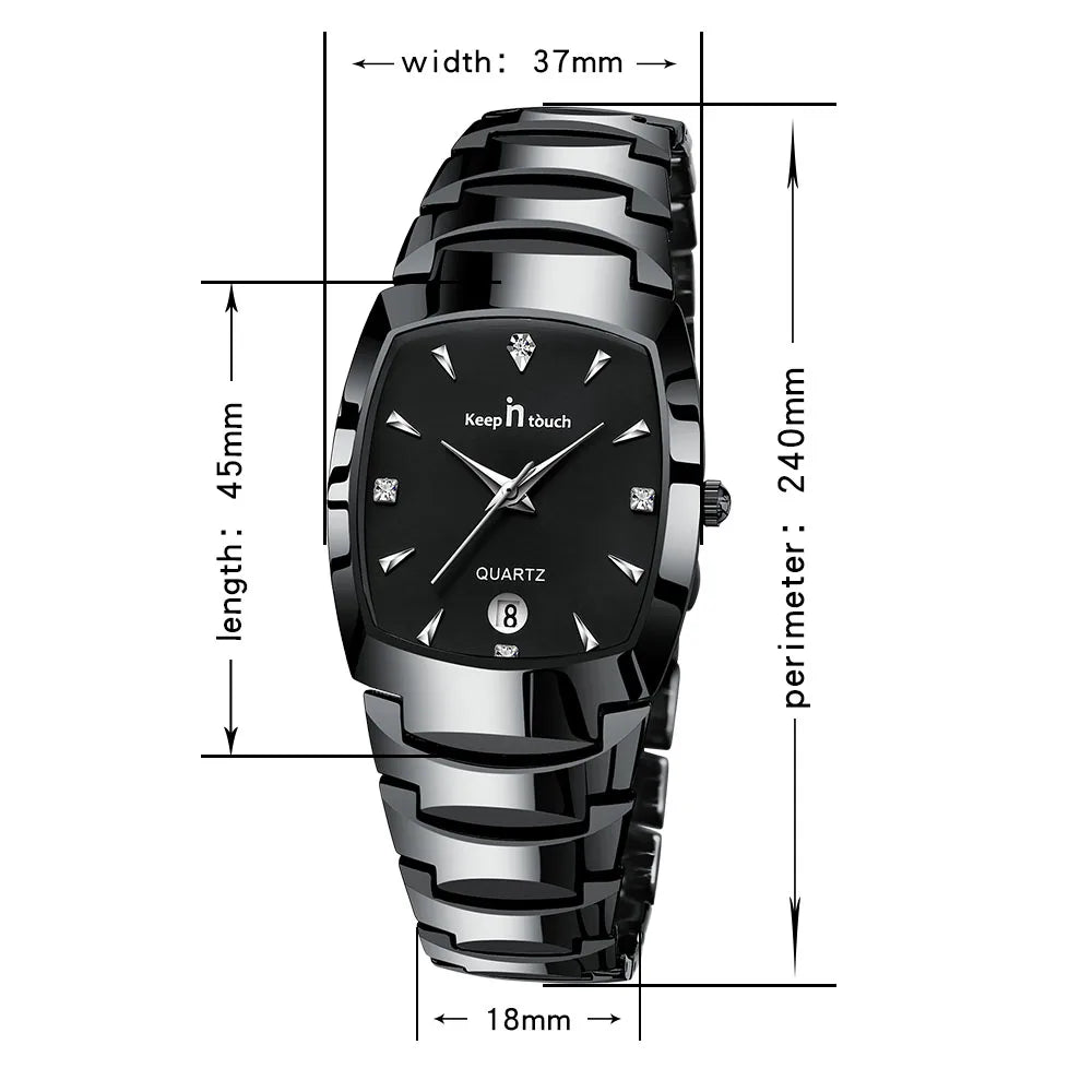 Men's Rectangle Quartz Dress Watch - product features