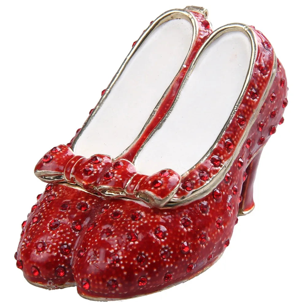 Bejewelled Slipper Trinket Box - in use