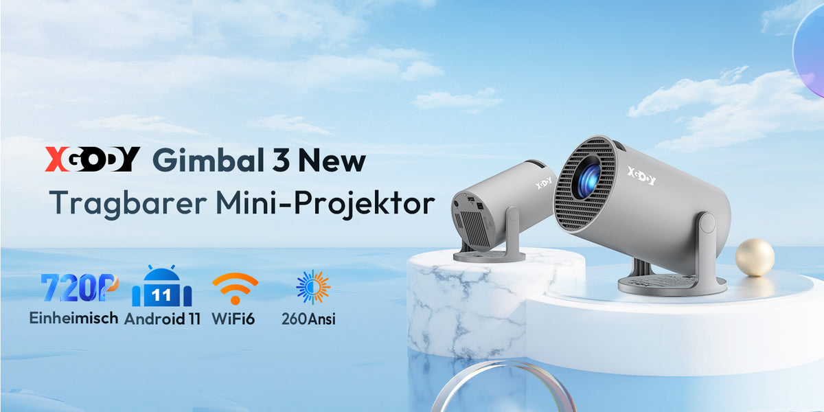 XGODY Android LED Projector - back view
