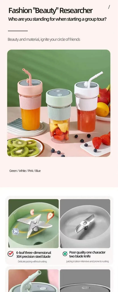 Portable Rechargeable Blender Bottle - back view