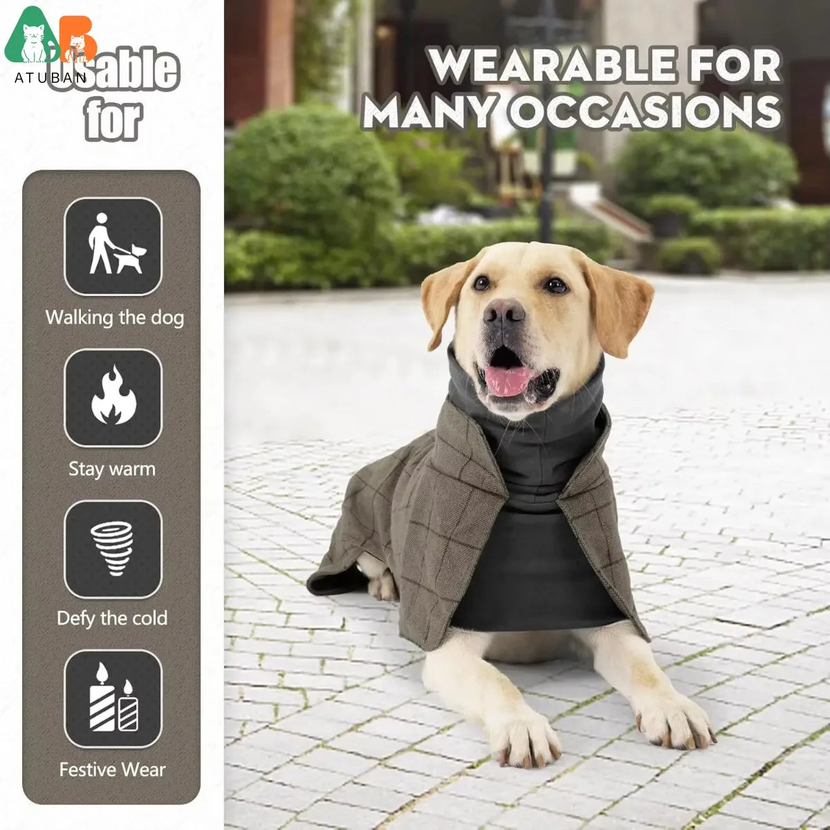Plaid Fleece Dog Winter Coat - product features