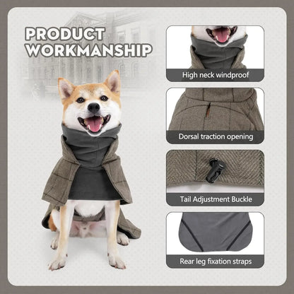Plaid Fleece Dog Winter Coat - additional view 9