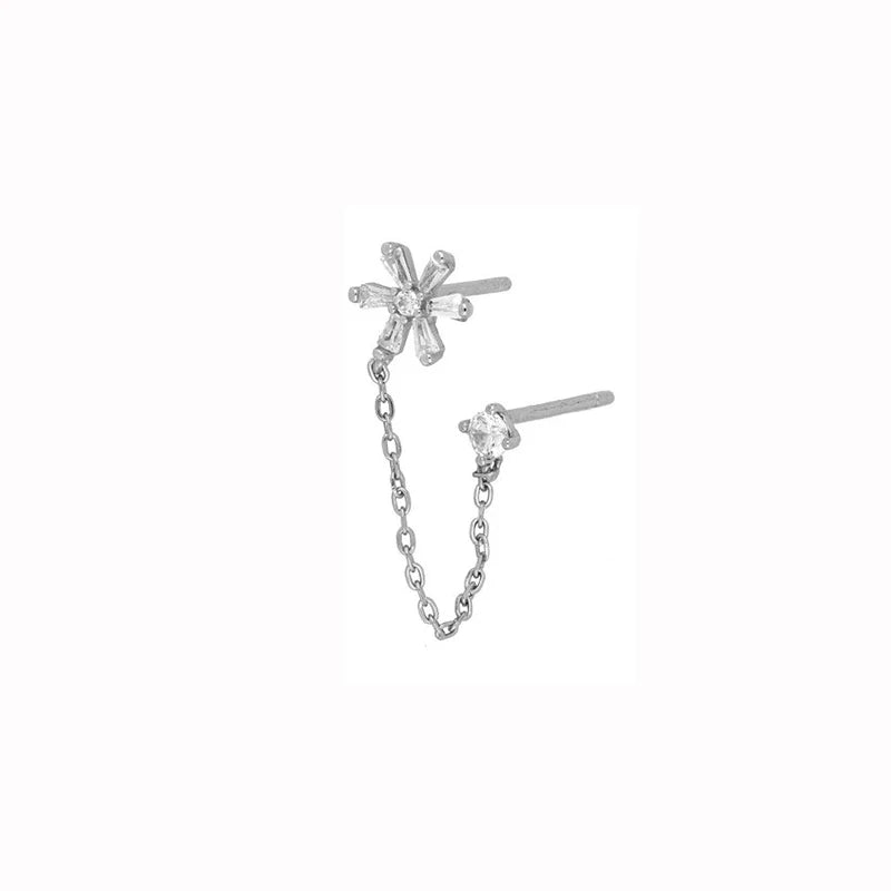 Double Pierced Chain Stud Earrings - additional view 33