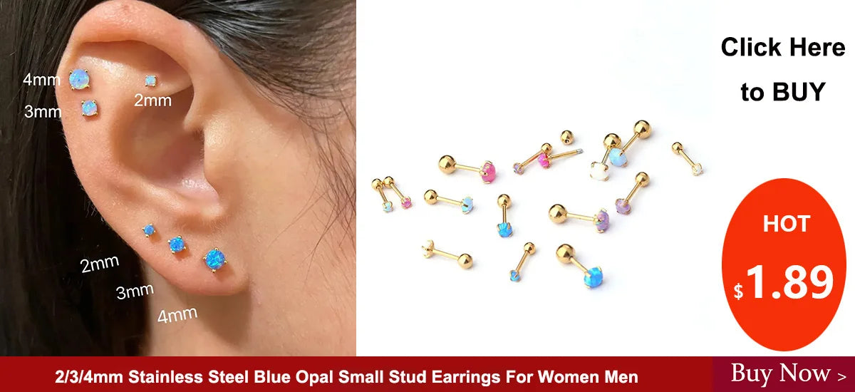 Double Pierced Chain Stud Earrings - additional view 18