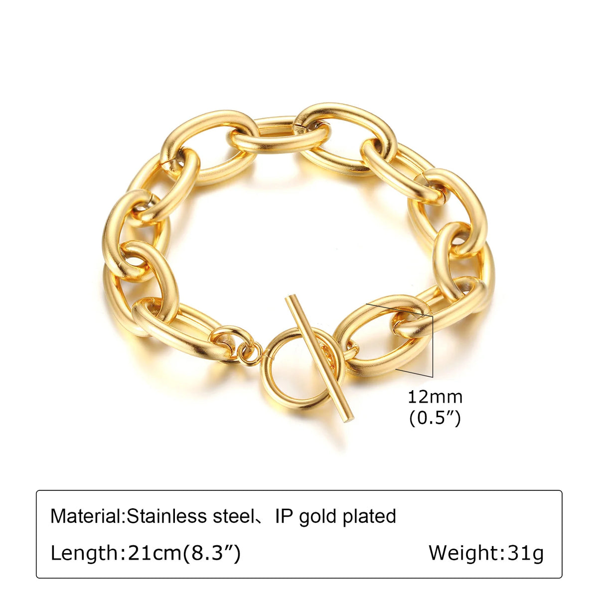 Gold Plated Chunky Chain Bracelet - additional view 16